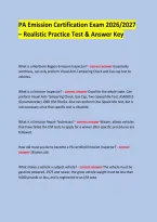 PA Emission Certification Exam 2026&sol;2027 &ndash; Realistic Practice Test & Answer Key &NewLine;  &NewLine; &NewLine;