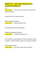 NURS 272 - Self Exam Questions & Answers &lpar;Grade A&plus;&rpar;&period;docx&NewLine;&NewLine;