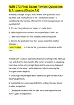 NUR 272 Final Exam Review Questions & Answers &lpar;Grade A&plus;&rpar;&period;docx&NewLine;&NewLine;