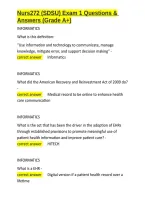 Nurs272 &lpar;SDSU&rpar; Exam 1 Questions & Answers &lpar;Grade A&plus;&rpar;&period;docx&NewLine;&NewLine;