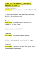 NURS 272 Final Exam Questions & Answers &lpar;Grade A&plus;&rpar;&period;docx&NewLine;&NewLine;