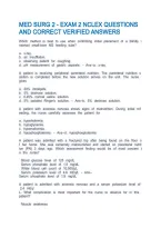 Med Surg 2 - Exam 2 Nclex Questions And Correct Verified Answers