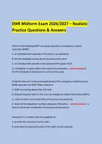  &NewLine;EMR Midterm Exam 2026&sol;2027 &ndash; Realistic Practice Questions & Answers &NewLine; &NewLine; &NewLine;