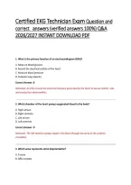 Certified EKG Technician &lpar;CET&rpar; Exam Questions and Correct Answers &lpar;Verified Answers&rpar; 2026&sol;2027 Q&A &vert; EKG Interpretation&comma; Cardiac Rhythms&comma; Lead Placement & Patient Care Study Guide