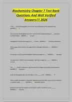 Biochemistry Chapter 7 Test Bank&NewLine;Questions And Well Verified&NewLine;Answers&excl;&excl;&excl; 2026