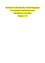 Little and Falace&rsquo;s Dental Management of the Medically Compromised Patient 10th Edition Test Bank