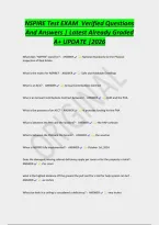 NSPIRE Test EXAM Verified Questions&NewLine;And Answers &vert; Latest Already Graded&NewLine;A&plus; UPDATE &vert;2026