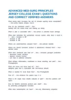 Advanced Med-Surg Principles Jersey College Exam 1 Questions And Correct Verified Answers