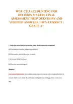 Wgu C213 Accounting For&NewLine;Decision Makers Final&NewLine;Assessment Prep Questions And&NewLine;Verified Answers &vert; 100&percnt; Correct &vert;&NewLine;Grade A&plus;