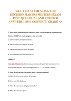 Wgu C213 Accounting For&NewLine;Decision Makers Midterm Exam&NewLine;Prep Questions And Verified&NewLine;Answers &vert; 100&percnt; Correct &vert; Grade A&plus;