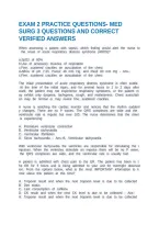 Exam 2 Practice Questions- Med Surg 3 Questions And Correct Verified Answers