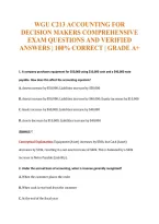 Wgu C213 Accounting For&NewLine;Decision Makers Comprehensive&NewLine;Exam Questions And Verified&NewLine;Answers &vert; 100&percnt; Correct &vert; Grade A&plus;