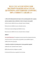 Wgu C213 Accounting For&NewLine;Decision Makers Final Exam&NewLine;Questions And Verified Answers &vert;&NewLine;100&percnt; Correct &vert; Grade A&plus;