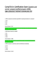 CompTIA A&plus; Certification Exam Questions and Correct Answers &lpar;Verified Answers 100&percnt;&rpar; 2026&sol;2027 Q&A &vert; 220-1201 & 220-1202 Practice Test with Rationales