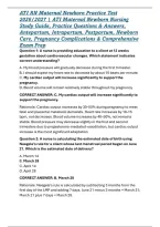 ATI RN Maternal Newborn Practice Test 2026&sol;2027 &vert; ATI Maternal Newborn Nursing Study Guide&comma; Practice Questions & Answers&comma; Antepartum&comma; Intrapartum&comma; Postpartum&comma; Newborn Care&comma; Pregnancy Complications & Comprehensive Exam Prep