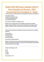 Skillcat EPA 608 Newly Updated 2026&sol;27 Exam Questions & Answers&comma; 100&percnt; Guaranteed Pass &vert;&vert;Complete A&plus; Guide