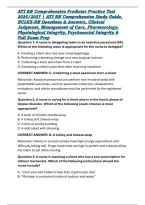 ATI RN Comprehensive Predictor Practice Test 2026&sol;2027 &vert; ATI RN Comprehensive Study Guide&comma; NCLEX-RN Questions & Answers&comma; Clinical Judgment&comma; Management of Care&comma; Pharmacology&comma; Physiological Integrity&comma; Psychosocial Integrity & Full Exam Prep