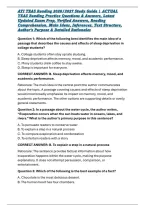 ATI TEAS Reading 2026&sol;2027 Study Guide &vert; ACTUAL TEAS Reading Practice Questions & Answers&comma; Latest Updated Exam Prep&comma; Verified Answers&comma; Reading Comprehension&comma; Main Ideas&comma; Inferences&comma; Text Structure&comma; Author's Purpose & Detailed Rationales