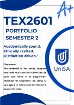 Tex2601 Semester 2 Portfolio &ast;Complete Answers&ast;Due Date&colon; October 2026 &lpar;Best Answers For This Portfolio&rpar;