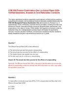 COB 300 Finance Examination One Liu Actual Paper 2026&colon; Verified Questions&comma; Answers & Core Rationales