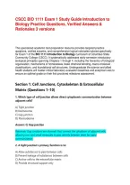 CSCC BIO 1111 Exam 1 Study Guide&colon; Introduction to Biology Practice Questions&comma; Verified Answers & Rationales