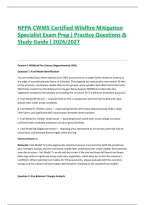 NFPA CWMS Certified Wildfire Mitigation Specialist Exam Prep &vert; Practice Questions & Study Guide &vert; 2026&sol;2027&NewLine;