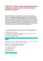 CSCC BIO 1111 Exam 1 Study Guide&colon; Introduction to Biology Practice Questions&comma; Verified Answers & Rationales