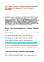 CSCC BIO 1111 Exam 1 Study Guide&colon; Introduction to Biology Practice Questions&comma; Verified Answers & Rationales