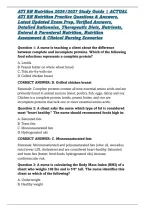 ATI RN Nutrition 2026&sol;2027 Study Guide &vert; ACTUAL ATI RN Nutrition Practice Questions & Answers&comma; Latest Updated Exam Prep&comma; Verified Answers&comma; Detailed Rationales&comma; Therapeutic Diets&comma; Nutrients&comma; Enteral & Parenteral Nutrition&comma; Nutrition Assessment & Clinical N