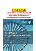 Test Bank For Essentials Of Organizational Behavior 15Th Edition By Stephen Robbins&comma;Chapters 1-17 With Revised Questions And Correct Answers&comma;Complete A&plus; Guide 2026&sol;2027 Update&period;