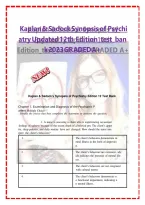 Test Bank For Kaplan & Sadock&rsquo;s Synopsis of Psychiatry 12th Edition By Robert Boland&semi; Marica Verdiun&semi; Pedro Ruiz 9781975145569 Chapter 1-35 Complete Guide &period;
