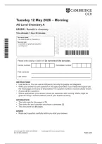2026 As-Level Ocr Chemistry A - Breadth In Chemistry 