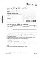 2026 As-Level Ocr Chemistry A - Depth In Chemistry