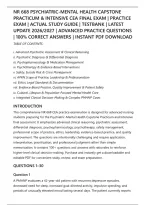 Nr 668 Psychiatric-Mental Health Capstone Exam