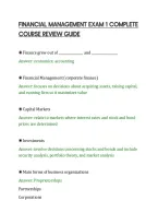 Financial Management Exam 1 Complete&NewLine;Course Review Guide