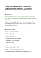 Financial Management Exam 1 Key&NewLine;Concepts And Practice Questions