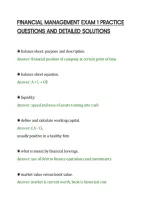 Financial Management Exam 1 Practice&NewLine;Questions And Detailed Solutions