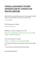 Financial Management For Nurse&NewLine;Managers Leger Key Concepts And&NewLine;Practice Questions
