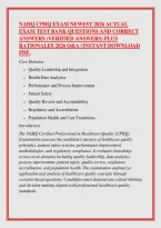 Nahq Cphq Exam Newest 2026 Actual &NewLine;Exam Test Bank Questions And Correct &NewLine;Answers &lpar;Verified Answers&rpar; Plus &NewLine;Rationales 2026 Q&A &vert; Instant Download &NewLine;Pdf&period;