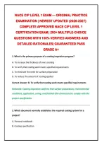 Nace Cip Level 1 Exam &mdash; Original Practice&NewLine;Examination &vert; Newest Updated &lpar;2026-2027&rpar;&NewLine;Complete Approved Nace Cip Level 1&NewLine;Certfication Exam &vert; 200&plus; Multiple-Choice&NewLine;Questions With 100&percnt; Verified Answers And&NewLine;Detailed Rationales&vert; Guaranteed Pass&NewLine;Grade A&plus;