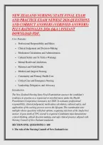 New Zealand Nursing State Final Exam &NewLine;And Practice Exam Newest 2026 Questions &NewLine;And Correct Answers &lpar;Verified Answers&rpar; &NewLine;Plus Rationales 2026 Q&A &vert; Instant &NewLine;Download Pdf&period;