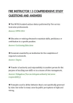 Fire Instructor 1 3 Comprehensive Study&NewLine;Questions And Answers