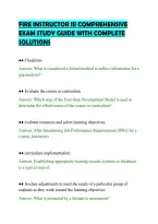 Fire Instructor Iii Comprehensive&NewLine;Exam Study Guide With Complete&NewLine;Solutions