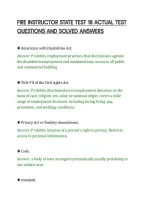 Fire Instructor State Test 18 Actual Test&NewLine;Questions And Solved Answers&NewLine;