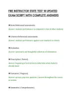 Fire Instructor State Test 18 Updated&NewLine;Exam Script With Complete Answers