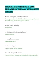 Firearm Safety Certificate Exam&NewLine;Preparation Test Bank With Correct&NewLine;Answers