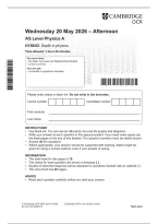 2026 As-Level Ocr Physics A - Depth In Physics
