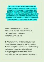 Nsg 550 Diagnostic Reasoning For Nurse Practitioners Wilkes University Exams 1&ndash;3 Combined Newest Practice Exam Edition 2026&sol;2027 &ndash; Multiple Choice Exam Type Test Questions&comma; 100&percnt; Approved Certification Exam And Key Answers With Detailed Rationales &vert; Curren