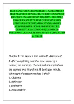 Test Bank For Nursing Health Assessment A Best Practice Approach 4Th Edition Newest Practice Exam Edition 2026&sol;2027 &ndash; Multiple Choice Exam Type Test Questions&comma; 100&percnt; Approved Certification Exam And Key Answers With Detailed Rationales &vert; Currently Updated 2