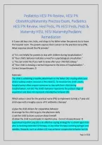 Pediatrics HESI PN Review&comma; HESI PN &NewLine;Obstetrics&sol;Maternity Practice Exam&comma; Pediatrics &NewLine;HESI PN Review&comma; Hesi Peds&comma; PN HESI Peds&comma; Peds & &NewLine;Maternity HESI&comma; HESI Maternity&sol;Pediatric &NewLine;Remediation